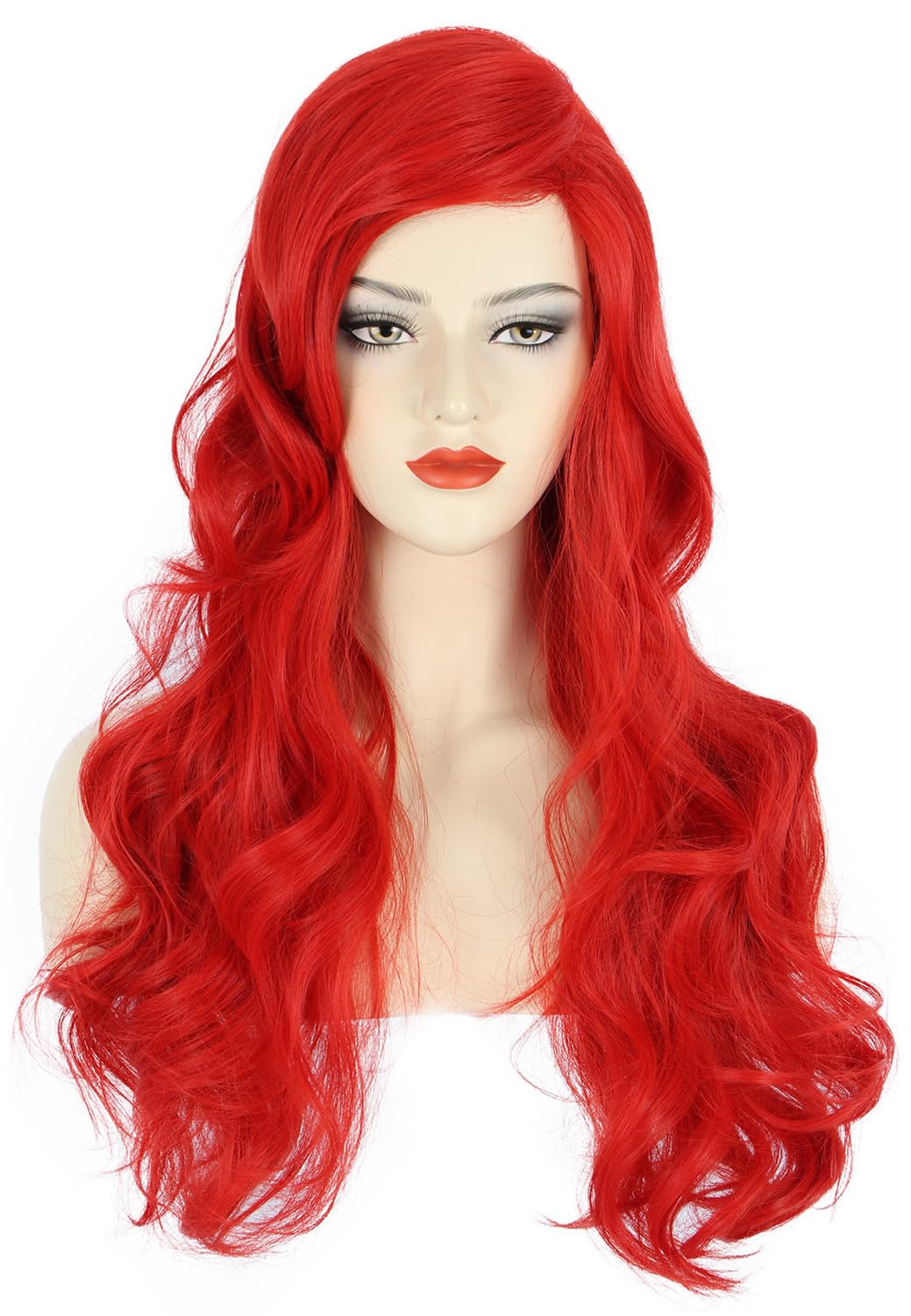 Anime Cosplay With Red Hair - Women Long Wavy Red Wigs Halloween