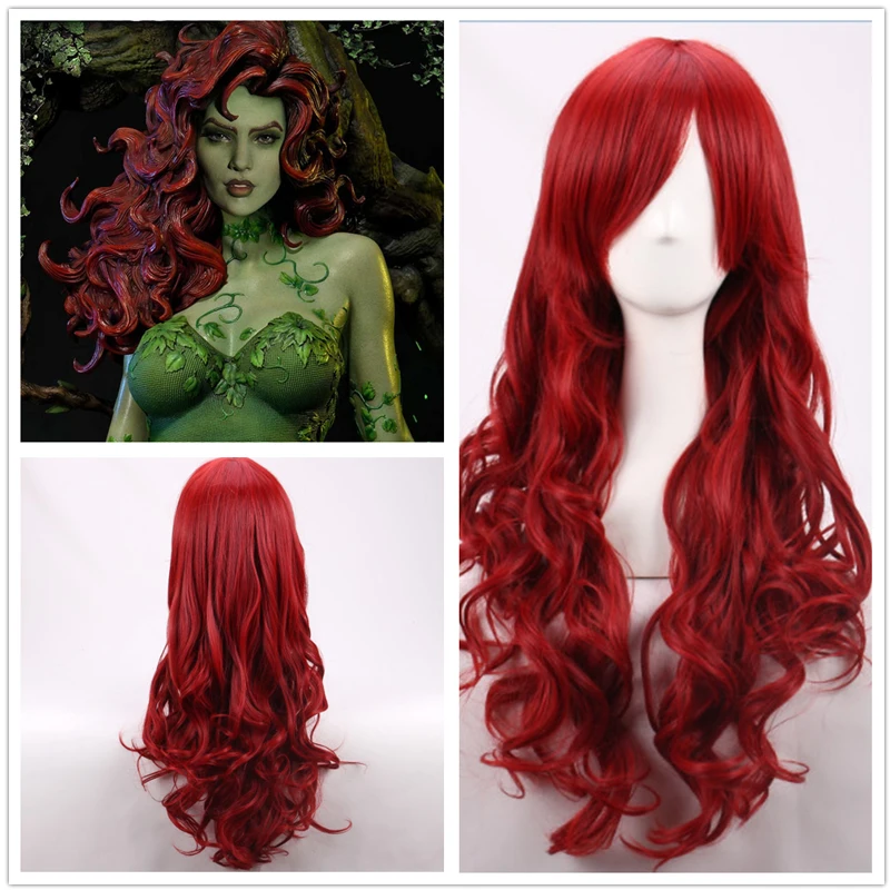 70cm Dark Red Long Wavy Heat R - Anime Cosplay With Red Hair review and price